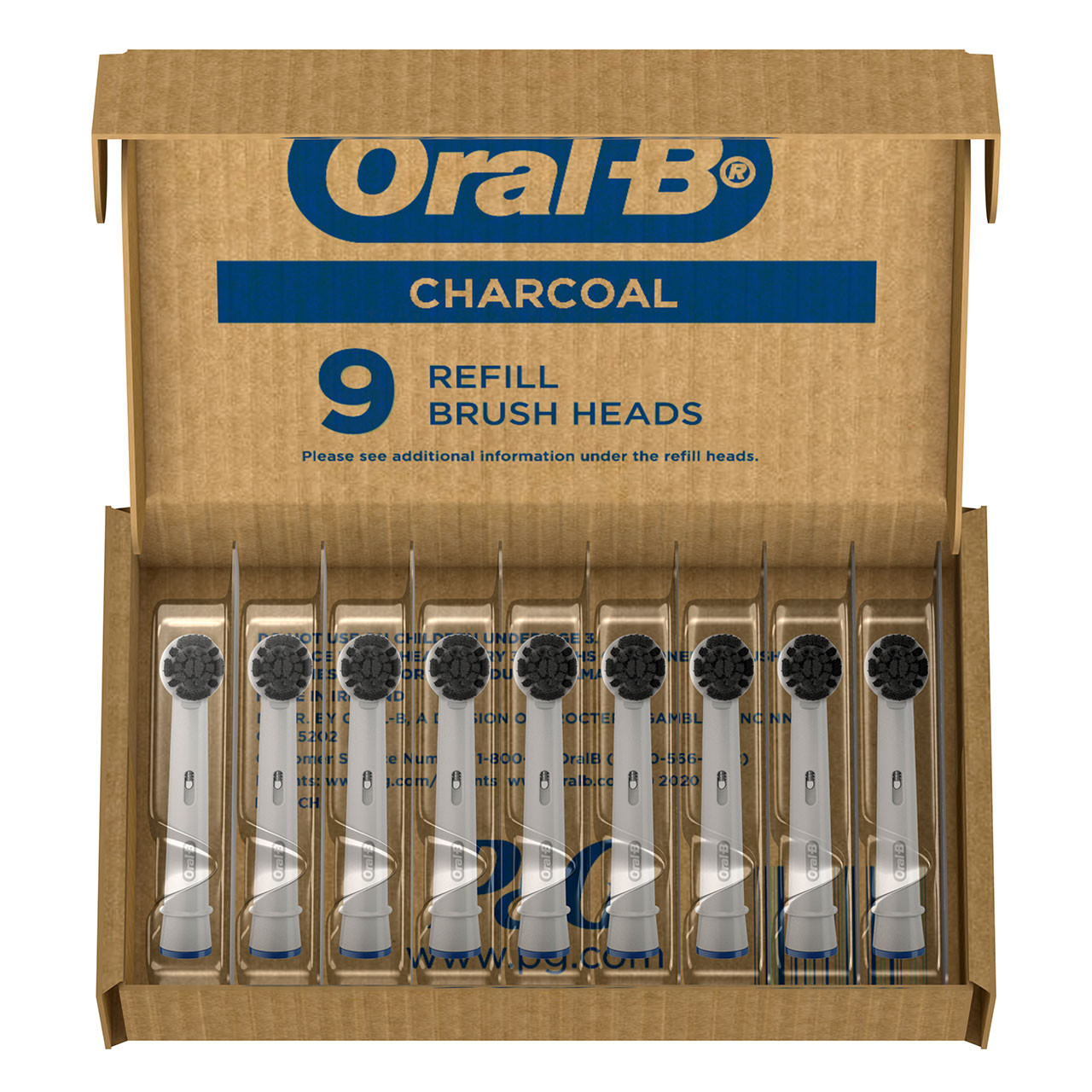 Oral-B Charcoal bristles Andra borsthuvuden Grå | SE_OB50744