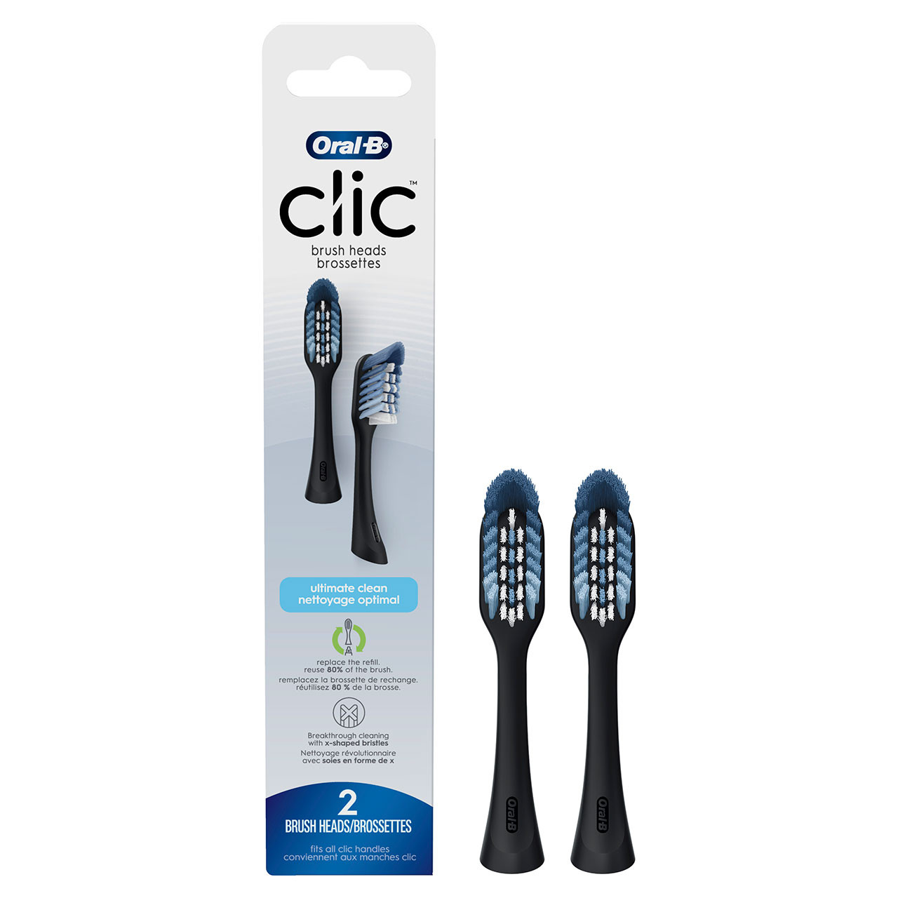 Oral-B Clic Toothbrush Replacement Brush Heads Tillbehör Svarta | SE_OB27382